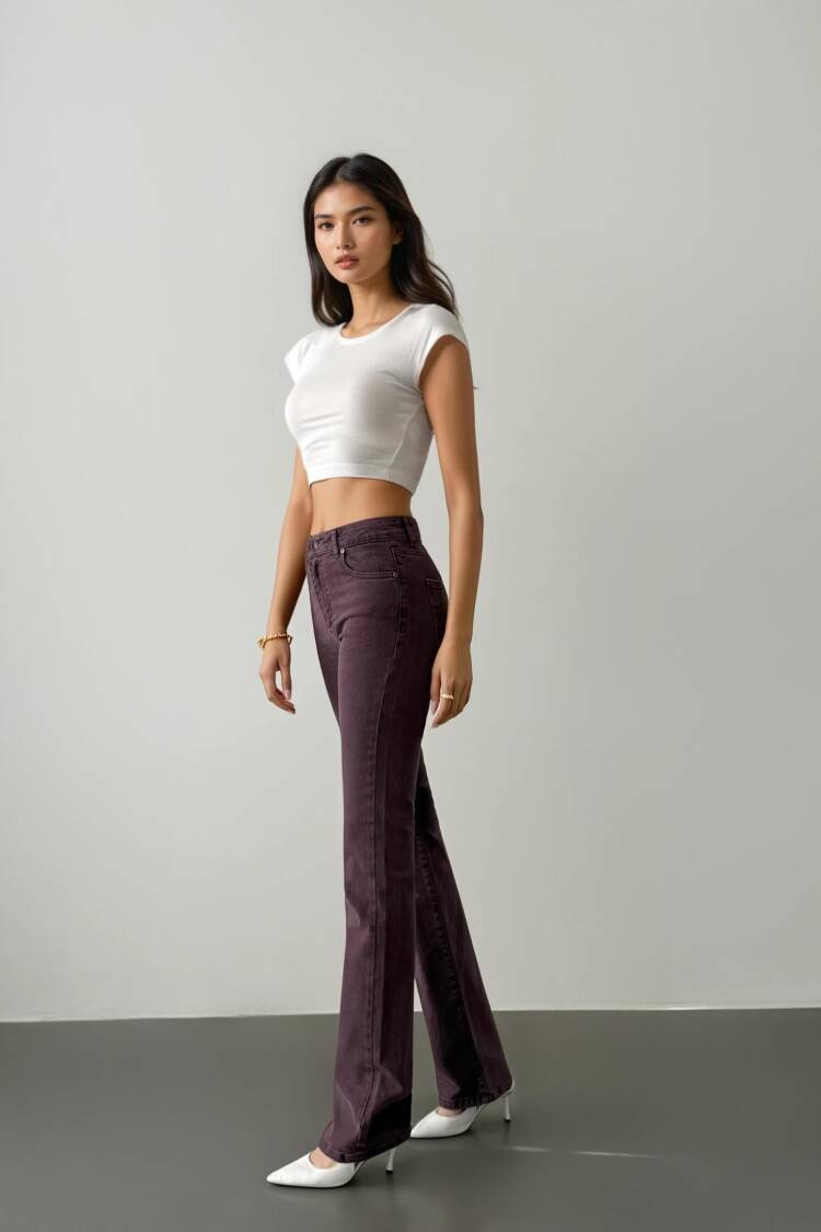 Jeans Bootcut Flare Leg High Waist
