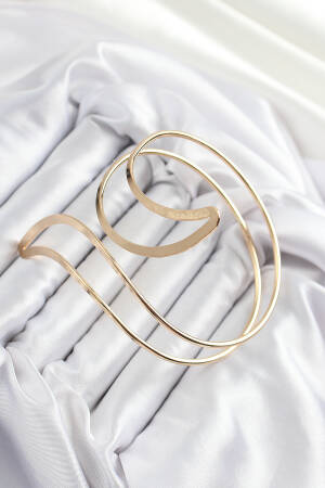 Brass Abstract Flame Pattern Gold Color Women's Waist Bracelet - Brand: Ebijuteri - Women's Clothing Wholesale - Globality Store