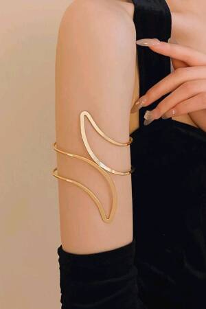 Brass Abstract Flame Pattern Gold Color Women's Waist Bracelet - Brand: Ebijuteri - Women's Clothing Wholesale - Globality Store