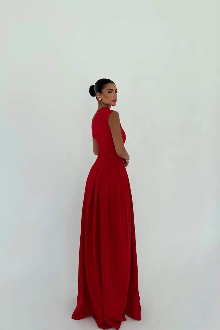 Elegant A-Line Dress With One Shoulder Neck