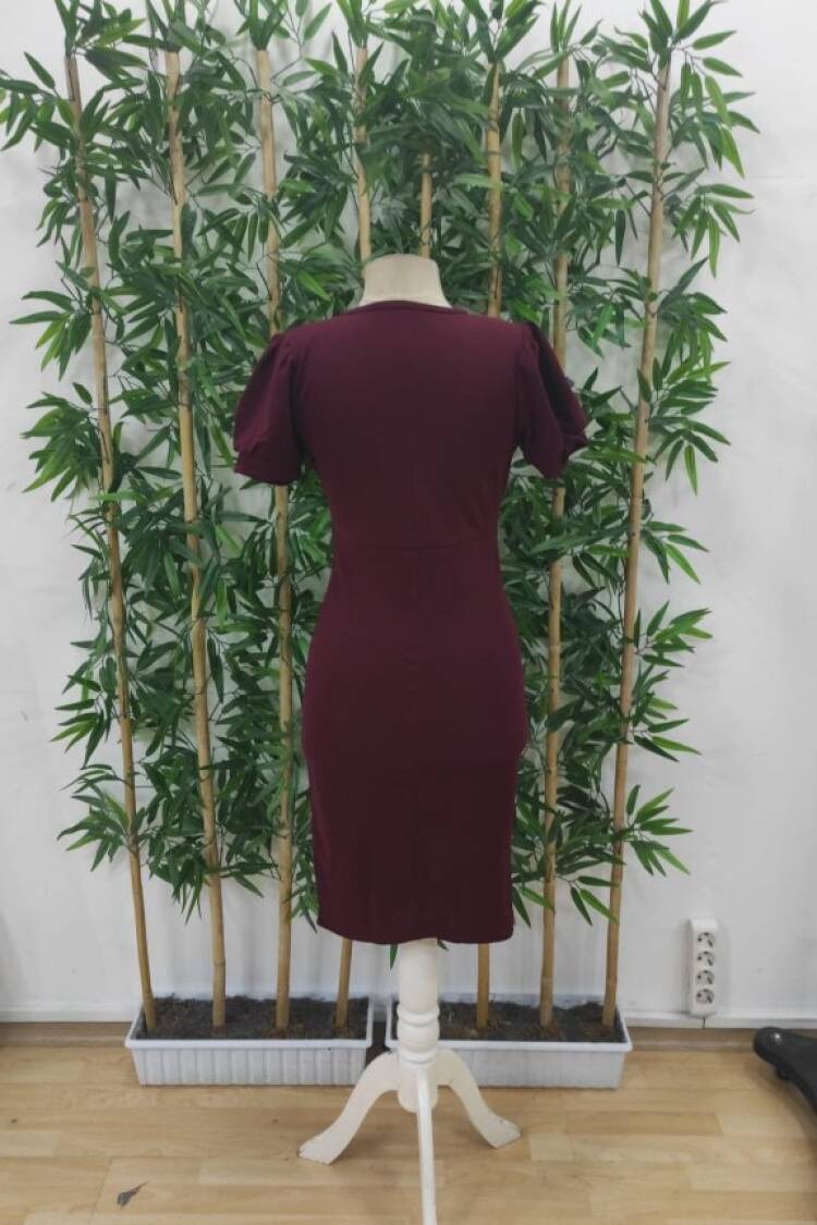Elegant Wrap Dress With Puff Sleeves