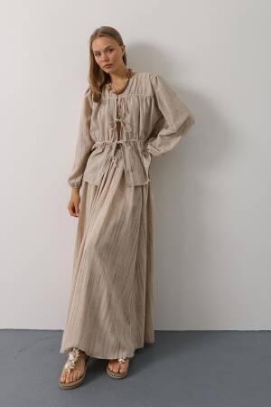 Boho Striped Maxi Skirt Set - Brand: Reyon - Women's Clothing Wholesale - Globality Store
