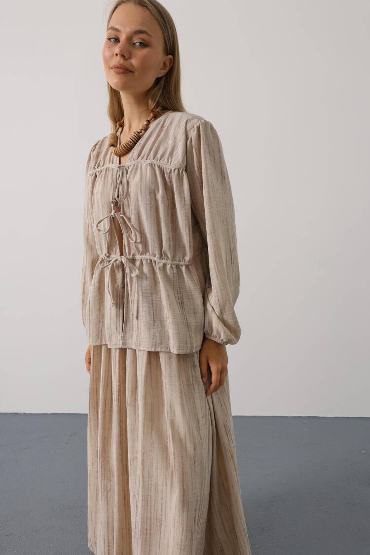 Boho Striped Maxi Skirt Set