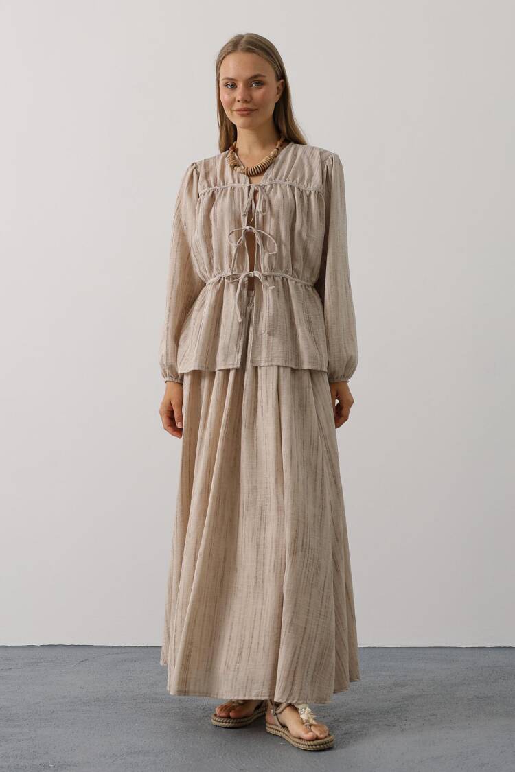 Boho Striped Maxi Skirt Set