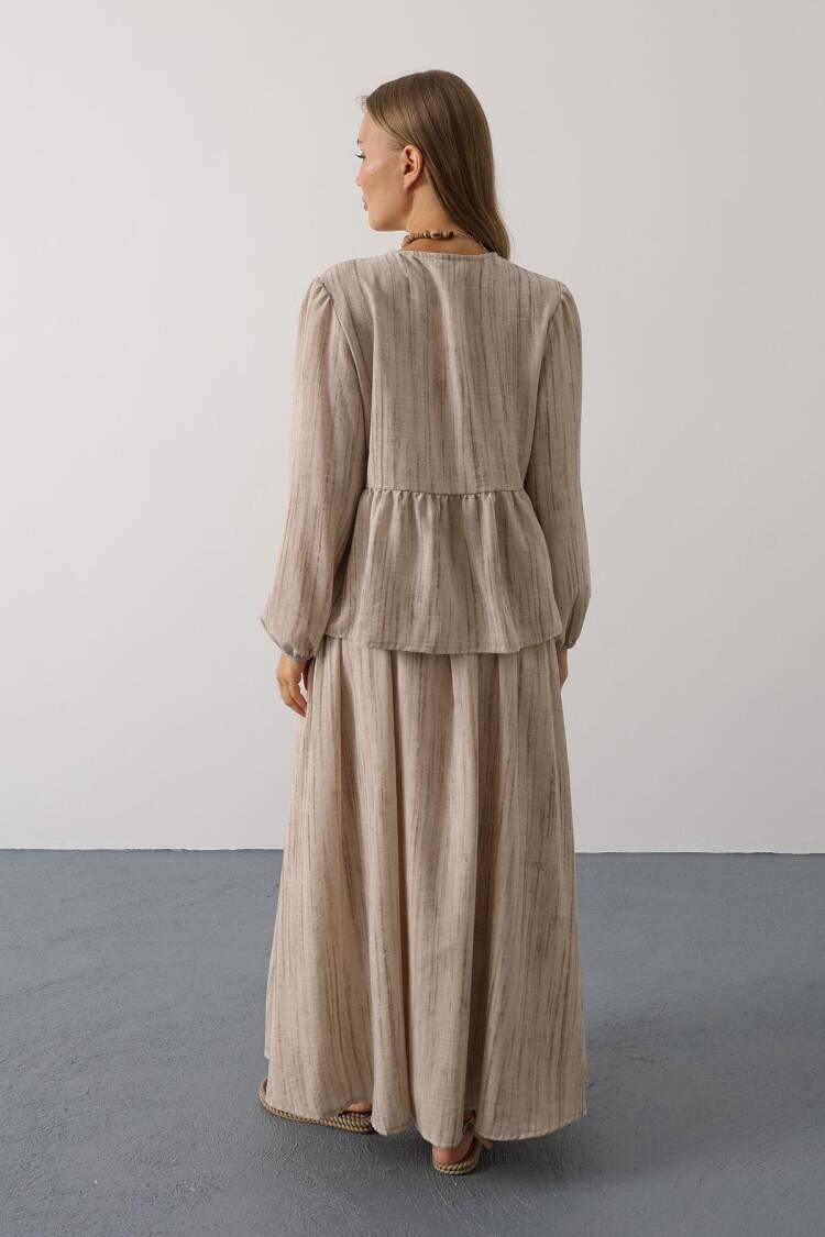 Boho Striped Maxi Skirt Set