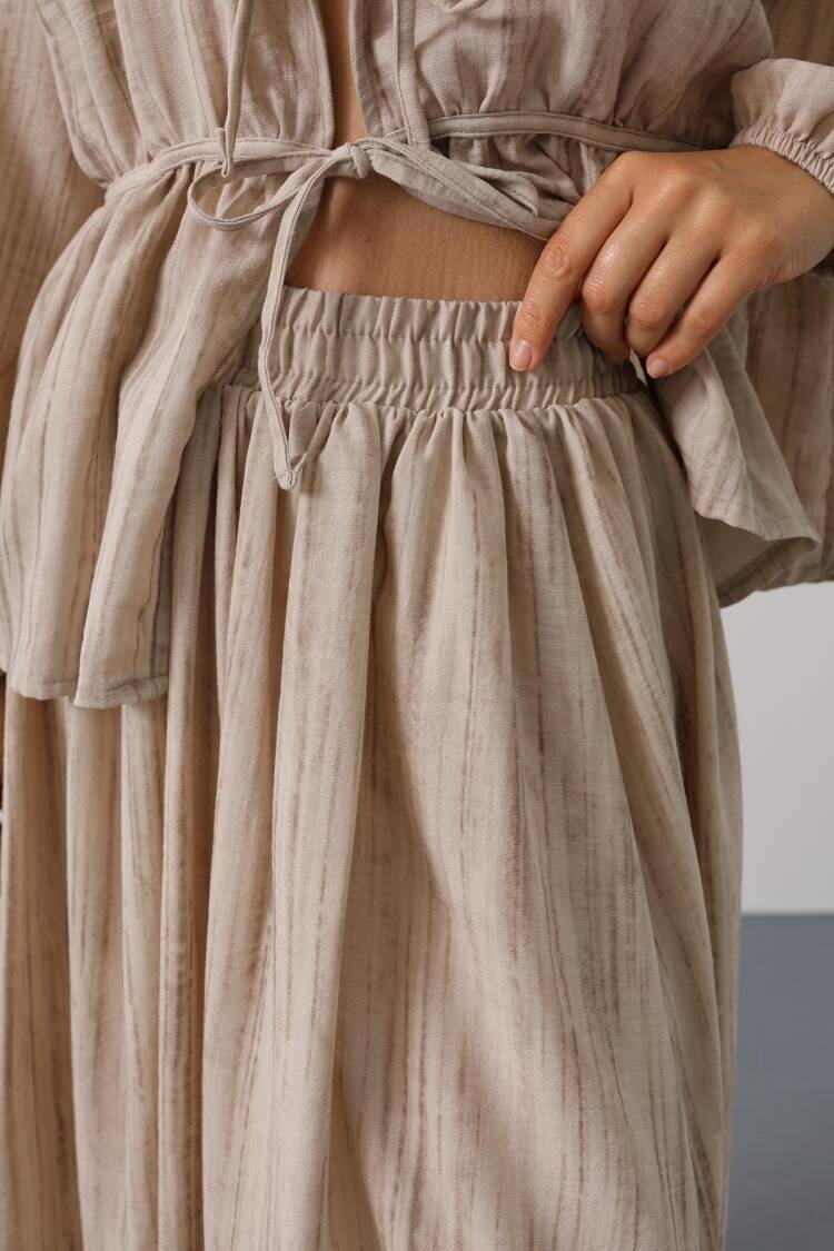 Boho Striped Maxi Skirt Set