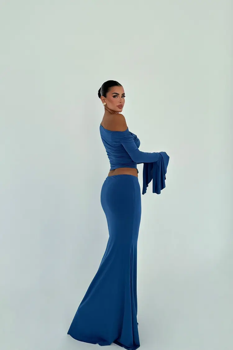 Elegant Glam Fitted Mermaid Maxi Set