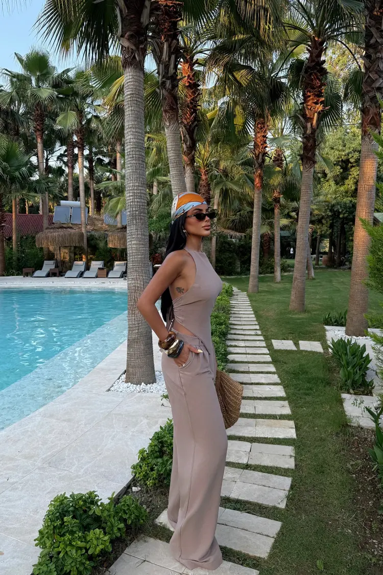 Beige Casual Sexy Elegant Suit