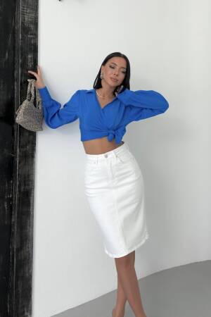 High Waist Pencil Midi Skirt With Buttoned Closure - Brand: XLove - Women's Clothing Wholesale - Globality Store