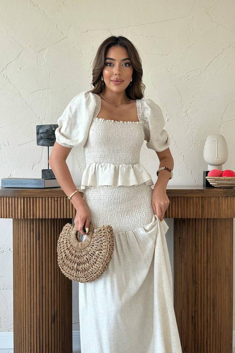 Elegant Boho Set With Maxi Smocking Skirt
