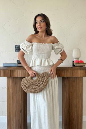 Elegant Boho Set With Maxi Smocking Skirt - Brand: Elisa - Women's Clothing Wholesale - Globality Store