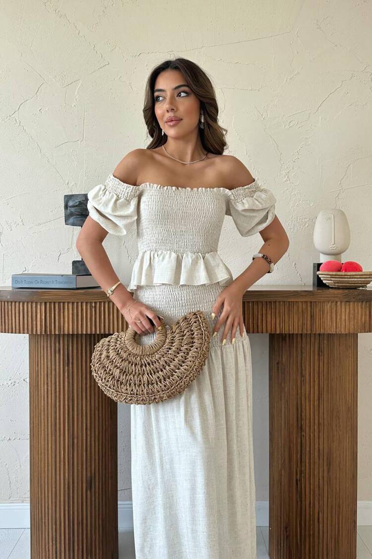 Elegant Boho Set With Maxi Smocking Skirt