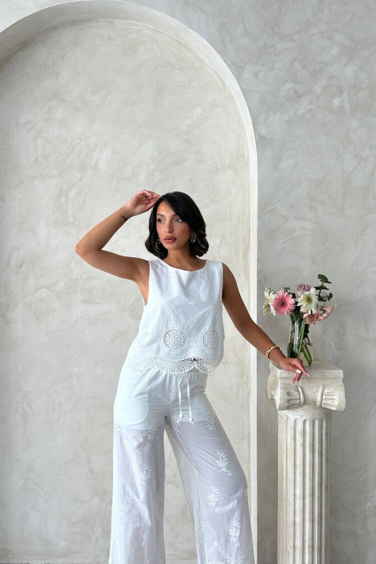 White Elegant Cap Sleeve Blouse