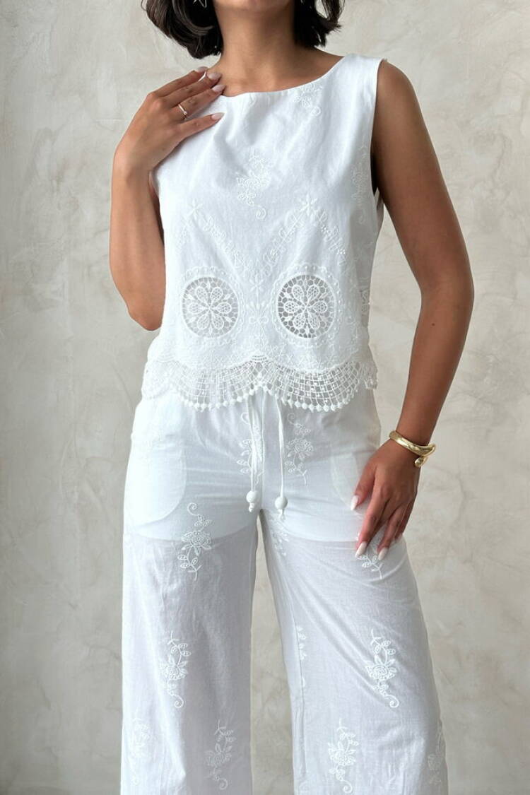 White Elegant Cap Sleeve Blouse