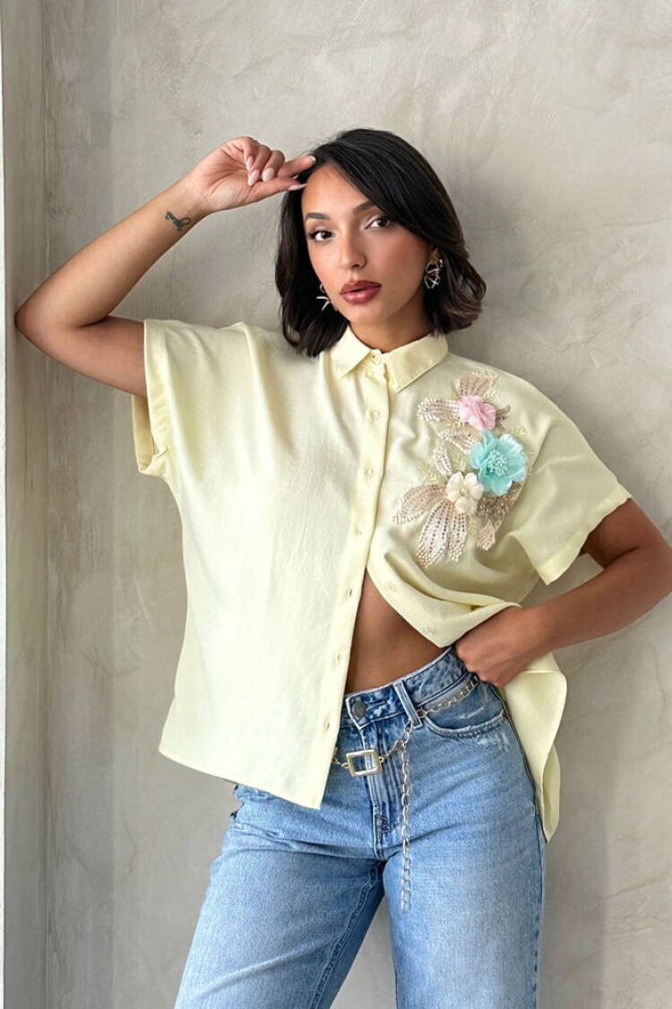 Casual Boho Polo Neck Shirt - Brand: Topshow - Women's Clothing Wholesale - Globality Store