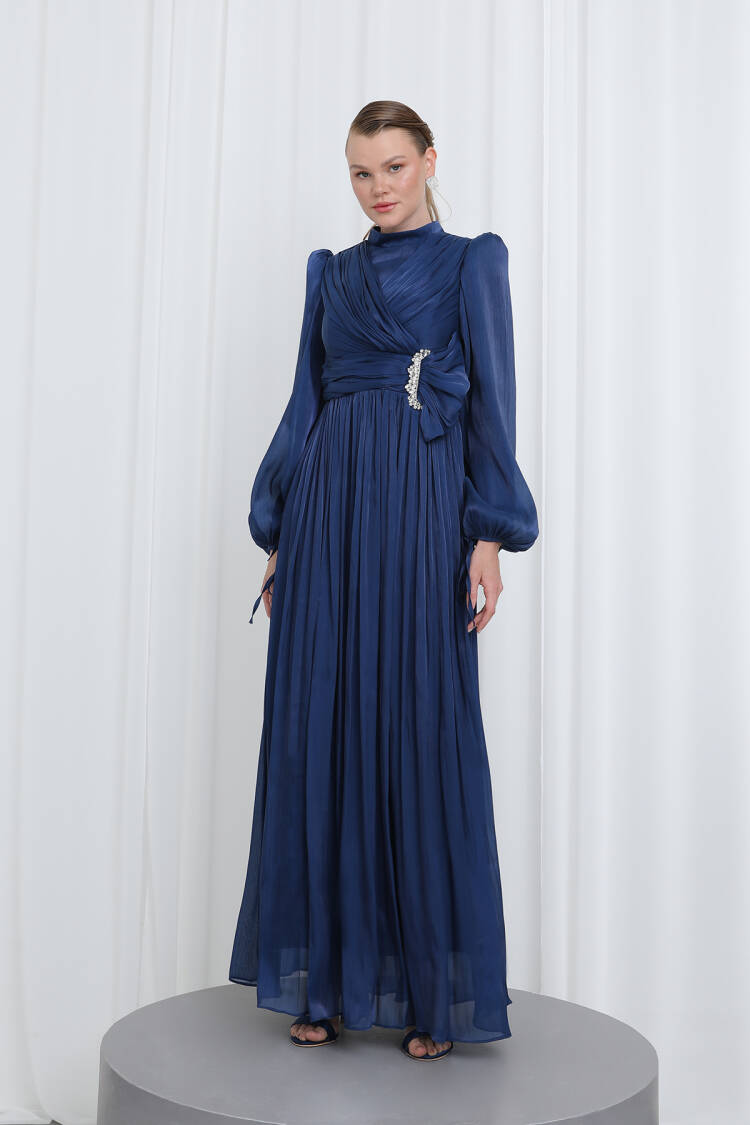NavyElegant Fit And Flare Dress