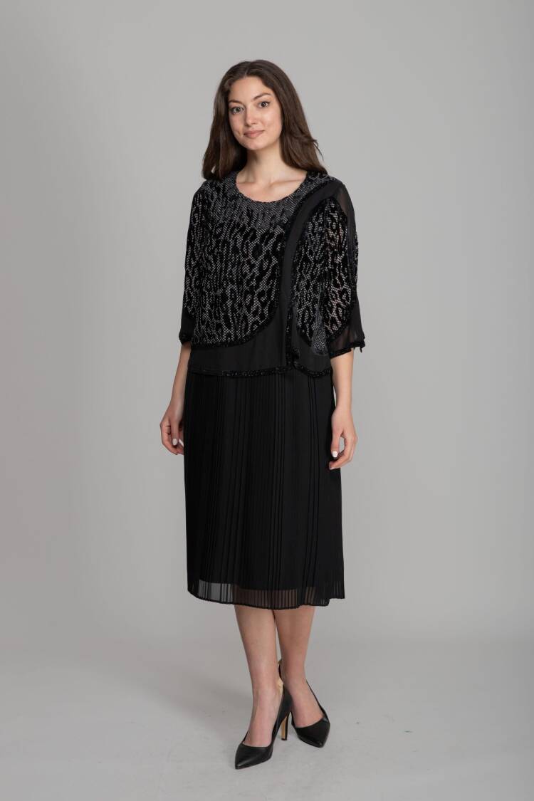 Black Elegant Formal Vintage Shift Dress - Brand: GUMANIZE - Women's Clothing Wholesale - Globality Store