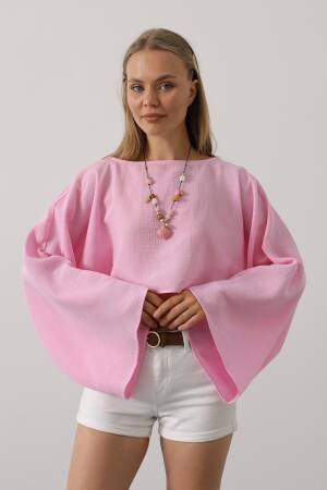Blouse With Bell Sleeves And Oversized Fit - Brand: Reyon - Women's Clothing Wholesale - Globality Store