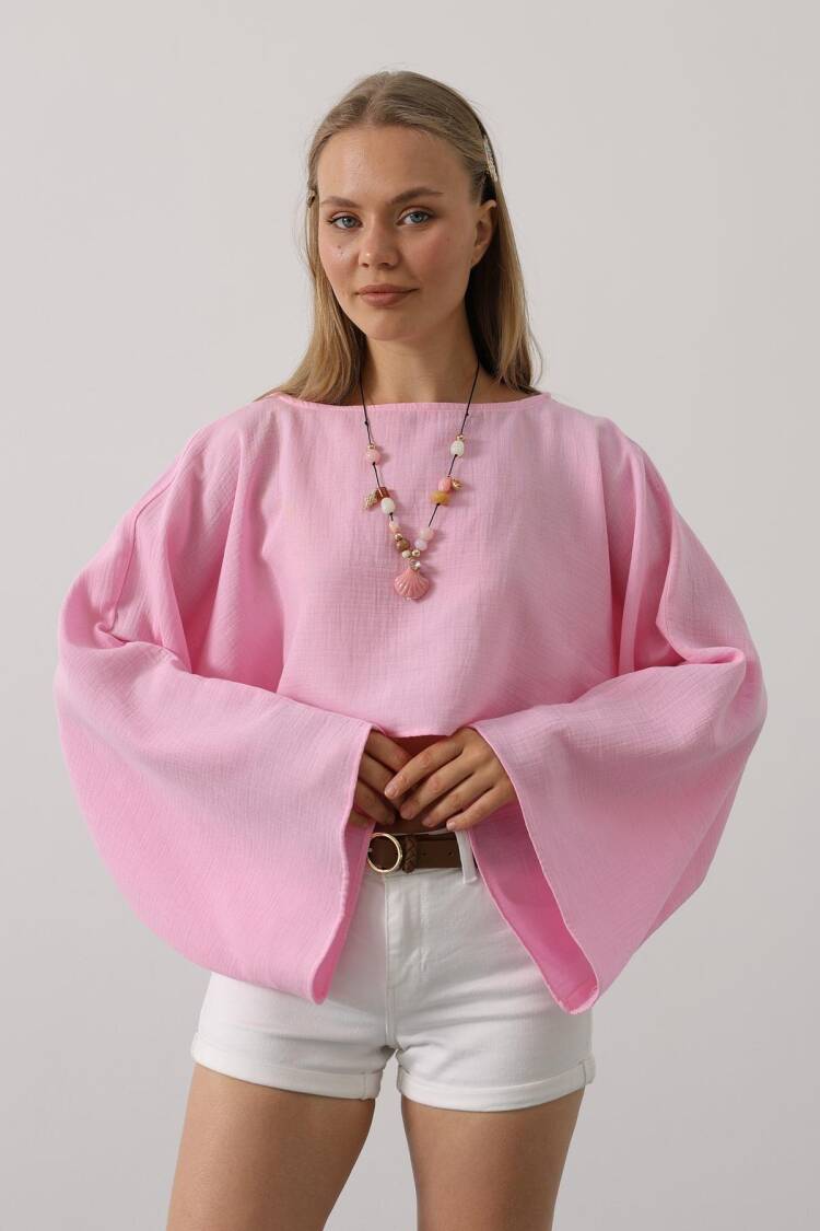 Blouse With Bell Sleeves And Oversized Fit - Brand: Reyon - Women's Clothing Wholesale - Globality Store