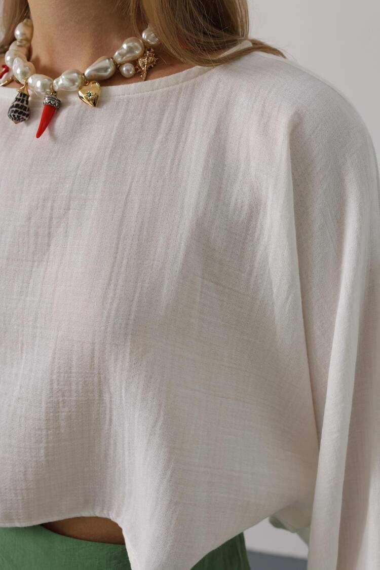 Bell Sleeve Crop Blouse