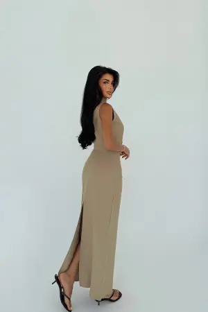 Khaki Elegant Formal Set - Brand: EYYO ATELIER - Women's Clothing Wholesale - Globality Store