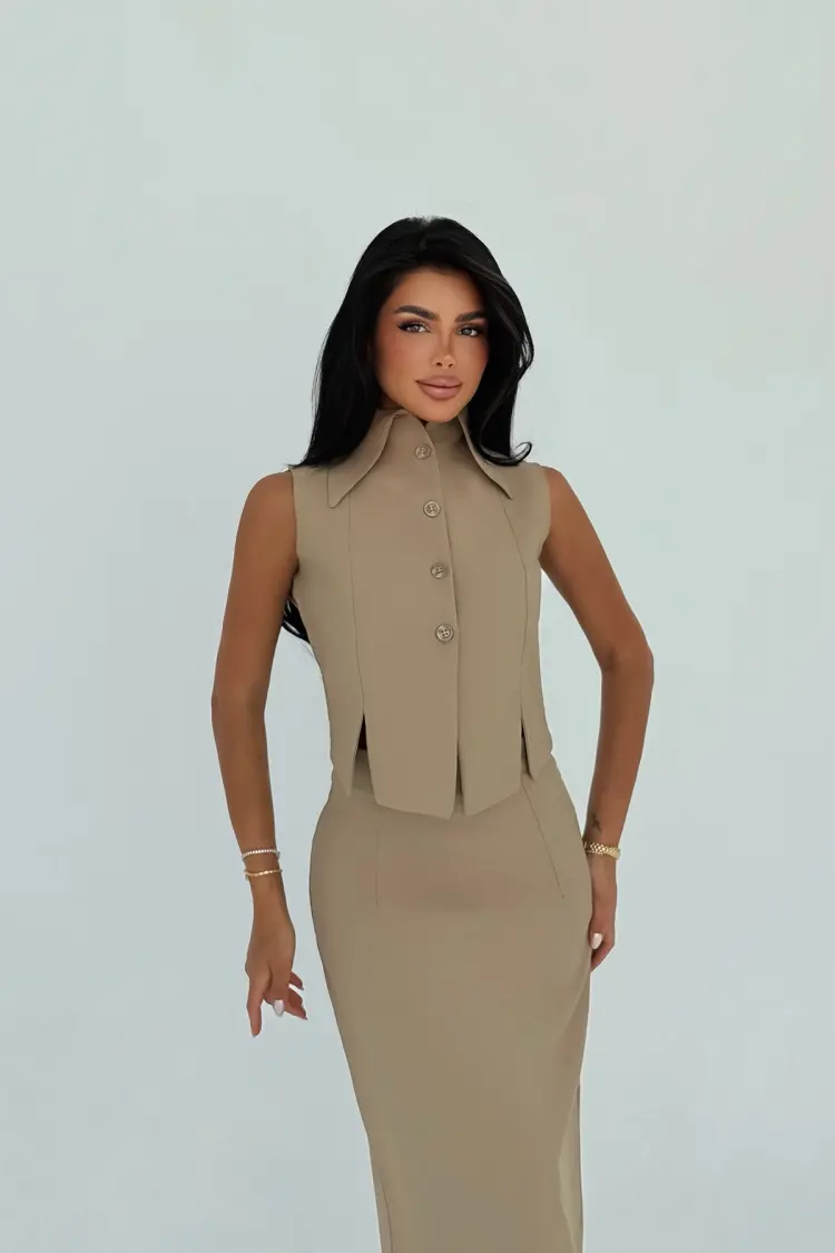 Khaki Elegant Formal Set