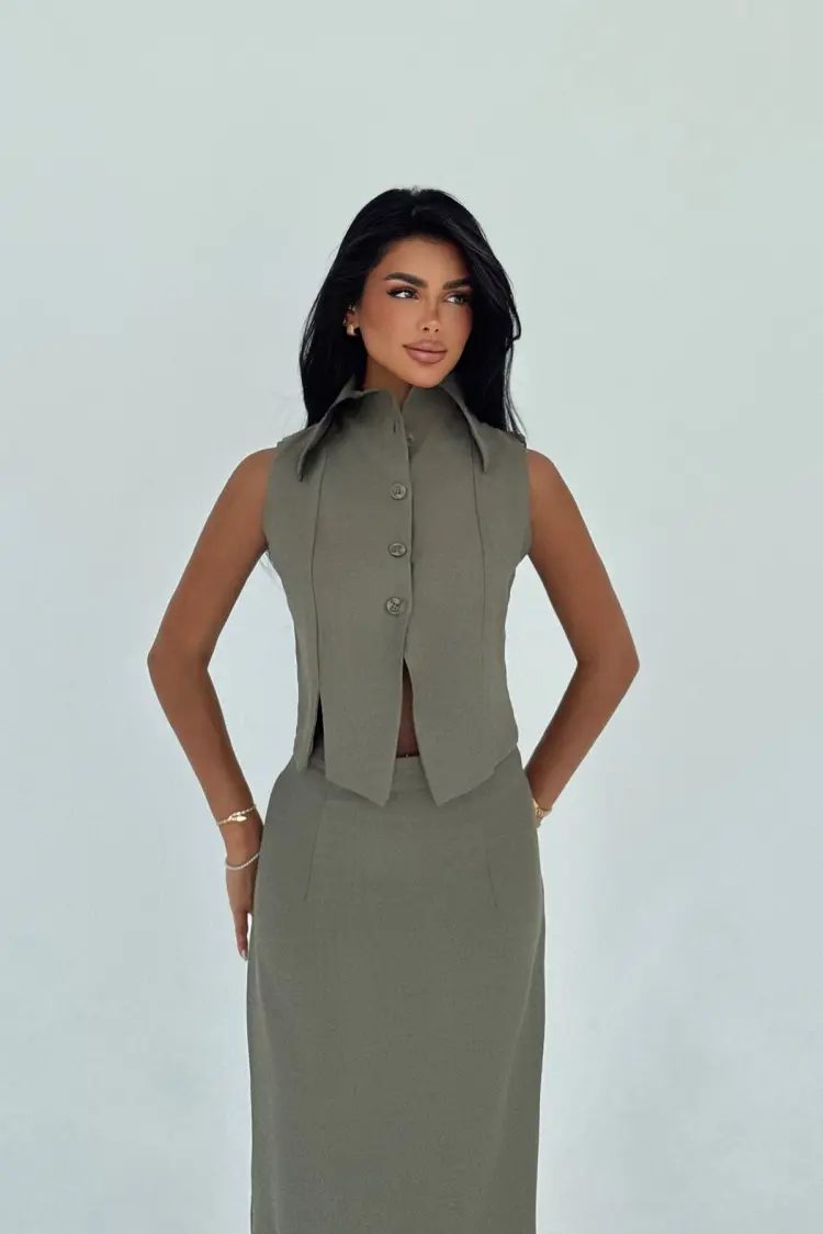 Elegant Fitted Pencil Maxi Skirt Set