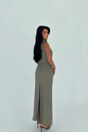 Elegant Fitted Pencil Maxi Skirt Set - Brand: EYYO ATELIER - Women's Clothing Wholesale - Globality Store