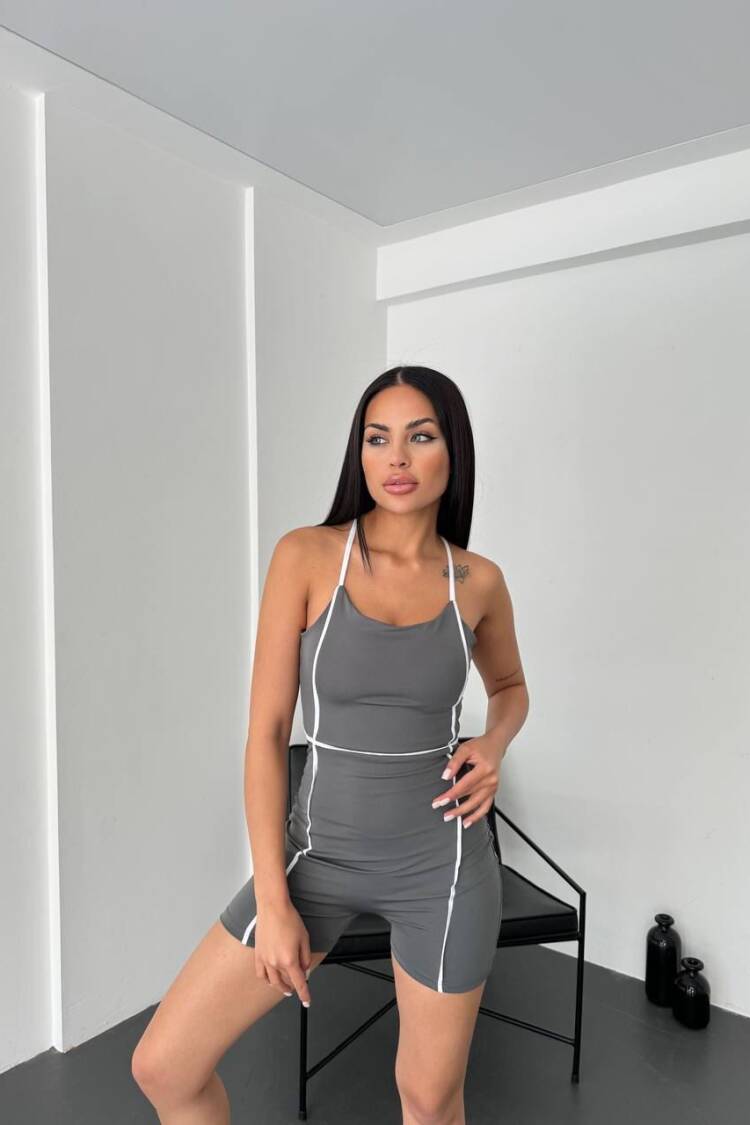 Grey Sexy Casual Sport Jumpsuit - Brand: My Jest Fashion - Women's Clothing Wholesale - Globality Store