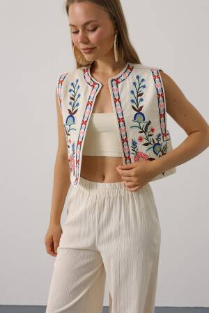 Beige Ethnic Casual Elegant Boho Suit - Brand: Reyon - Women's Clothing Wholesale - Globality Store