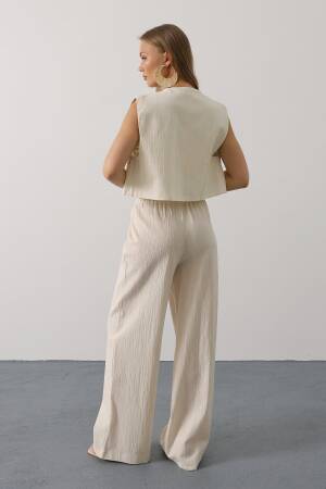 Beige Ethnic Casual Elegant Boho Suit - Brand: Reyon - Women's Clothing Wholesale - Globality Store