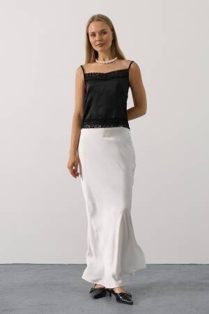 Black Blouse With Square Neck And Cap Sleeves - Brand: Reyon - Women's Clothing Wholesale - Globality Store