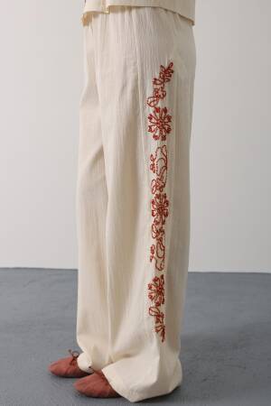 Beige Floral Palazzo Set For Casual Elegance - Brand: Reyon - Women's Clothing Wholesale - Globality Store