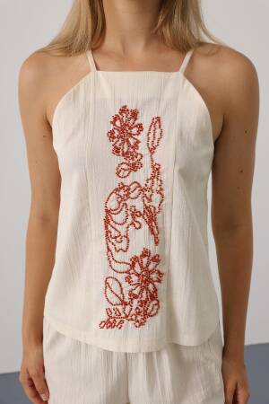 Beige Floral Palazzo Set For Casual Elegance - Brand: Reyon - Women's Clothing Wholesale - Globality Store