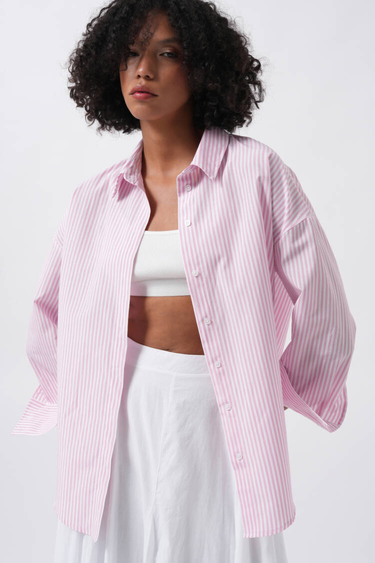 Striped Casual Buttoned Shirt - Brand: Black Fashion - Women's Clothing Wholesale - Globality Store