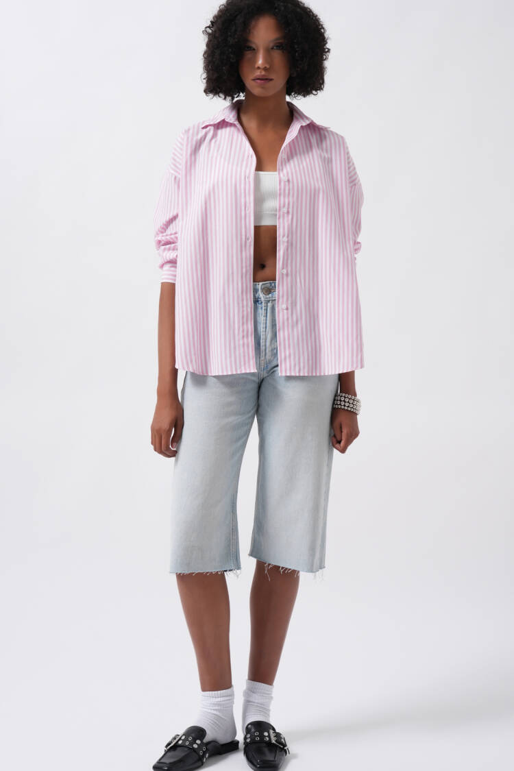 Striped Casual Oversized Shirt