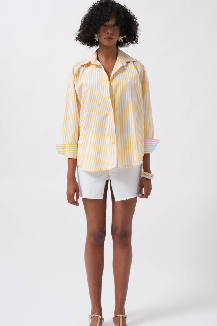 Striped Casual Shirt With Buttoned Closure