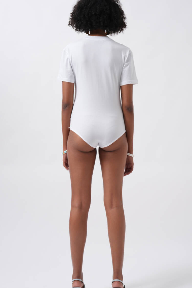 Bodysuit Slim Fit Short Sleeve Crew Neck
