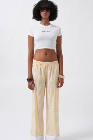 Striped Palazzo Pants Mid Waist - Brand: Black Fashion - Women's Clothing Wholesale - Globality Store