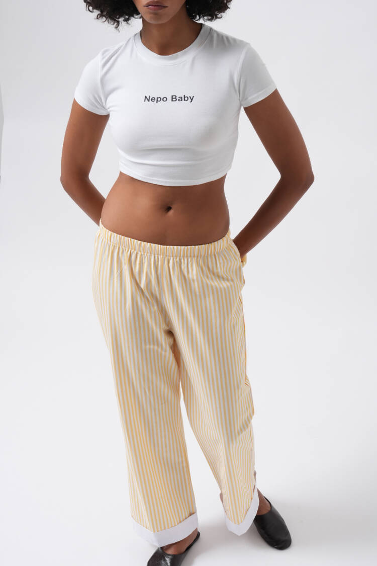 Striped Palazzo Pants Mid Waist - Brand: Black Fashion - Women's Clothing Wholesale - Globality Store