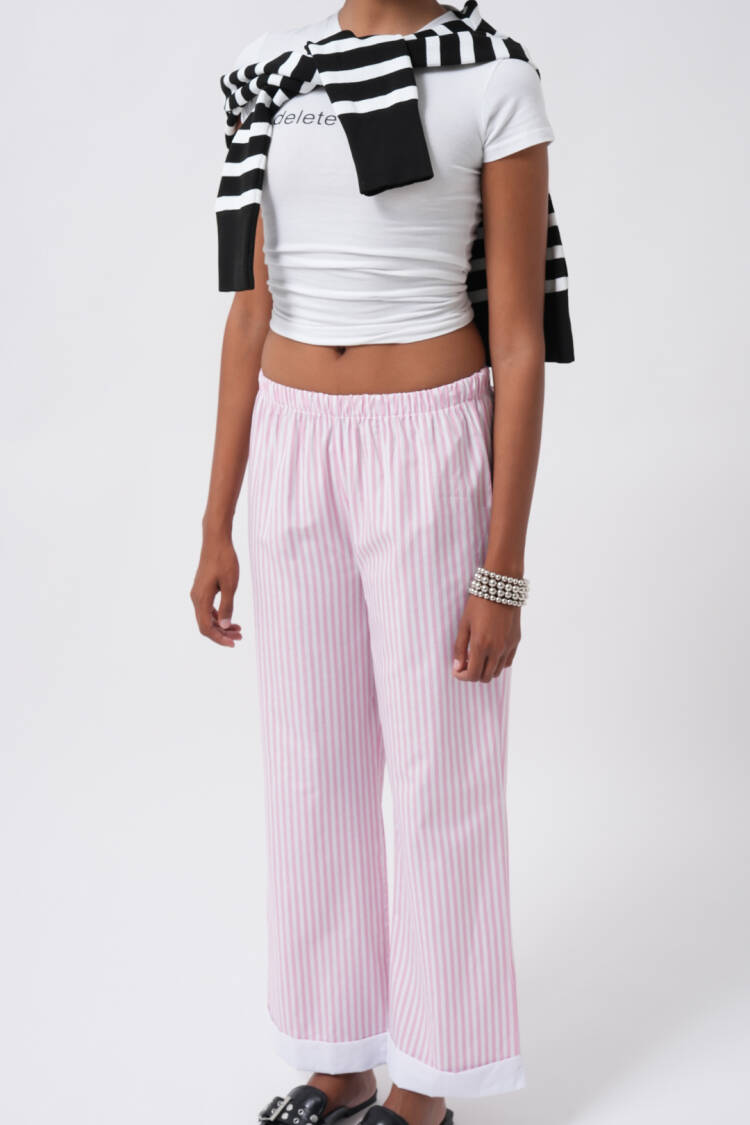 Casual Striped Palazzo Pants
