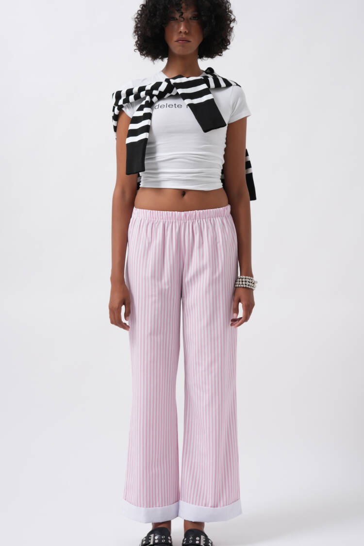 Casual Striped Palazzo Pants