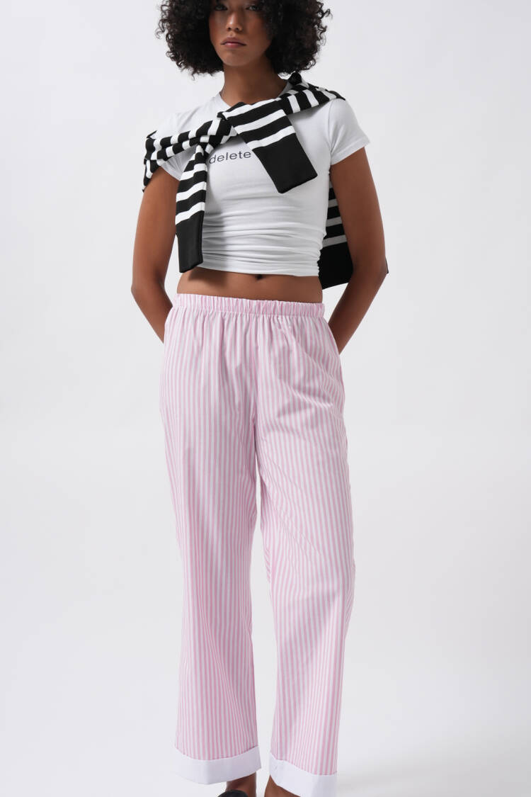 Casual Striped Palazzo Pants - Brand: Black Fashion - Women's Clothing Wholesale - Globality Store