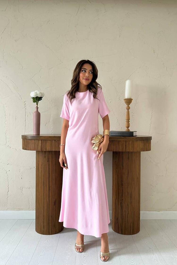 Elegant A-Line Maxi Dress With Crew Neck - Brand: Elisa - Women's Clothing Wholesale - Globality Store