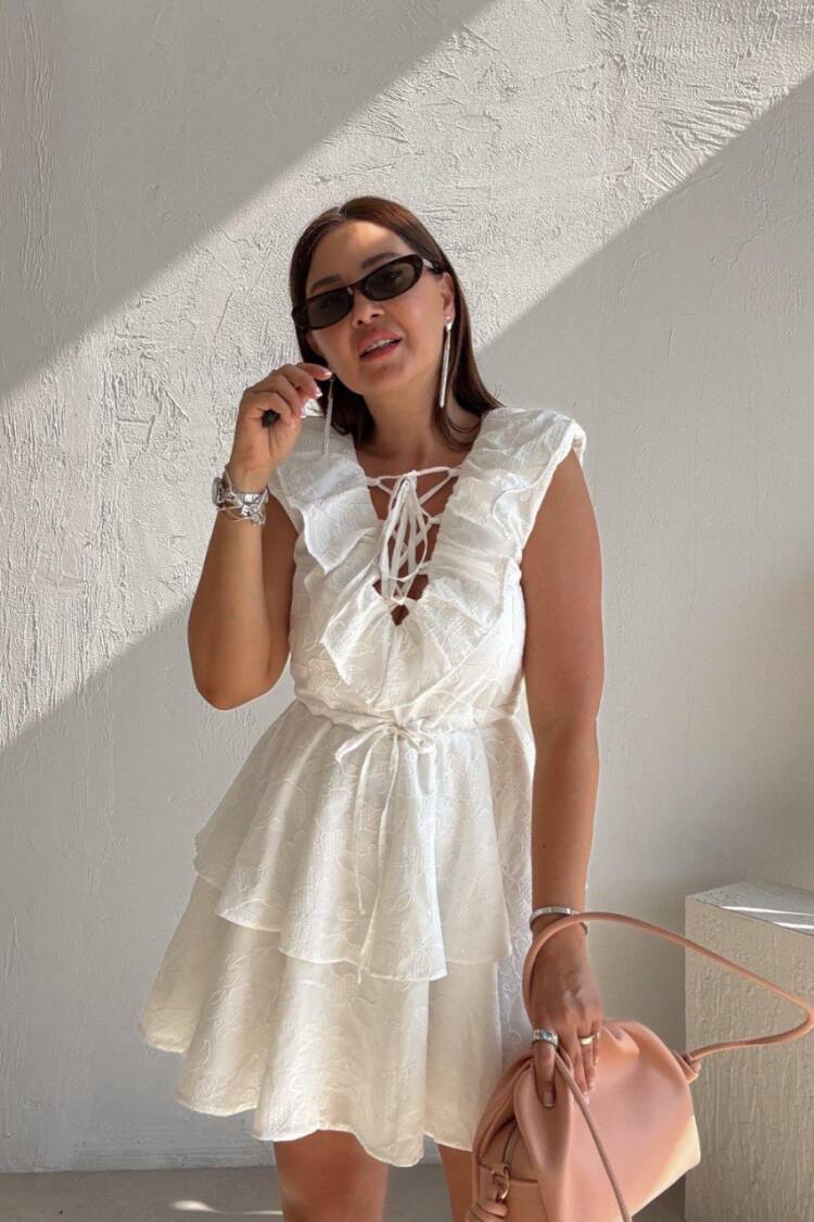White Fit And Flare Mini Dress