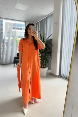 Casual Elegant Formal Modest Shirt Dress Maxi - Brand: Cream Rouge - Women's Clothing Wholesale - Globality Store