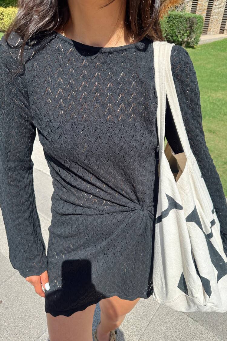Mini Sweater Dress With Long Sleeves
