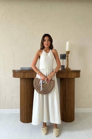 Sleeveless Halter Neck Maxi Blazer Dress - Brand: Elisa - Women's Clothing Wholesale - Globality Store