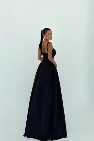 Elegant Black Fit And Flare Dress - Brand: EYYO ATELIER - Women's Clothing Wholesale - Globality Store