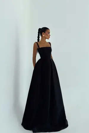 Elegant Black Fit And Flare Dress - Brand: EYYO ATELIER - Women's Clothing Wholesale - Globality Store